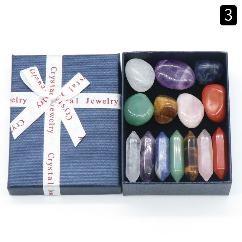 Boîte cadeau en pierre naturelle irrégulière colorée