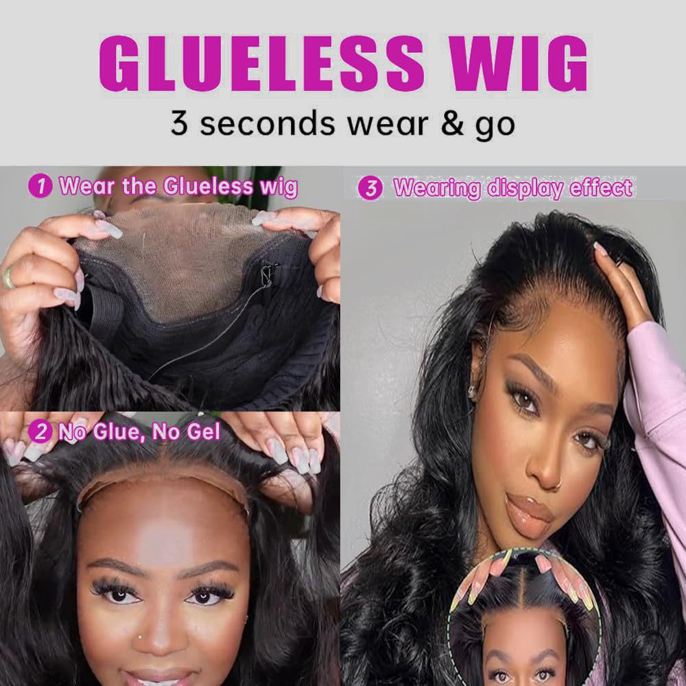 Wig Synthétique Long Noir de style européen et américain