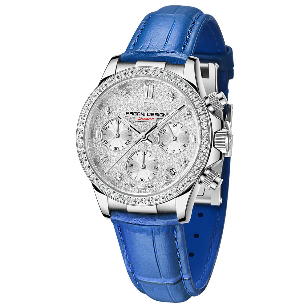 Diamond Surface Calendar Montre en acier inoxydable imperméable