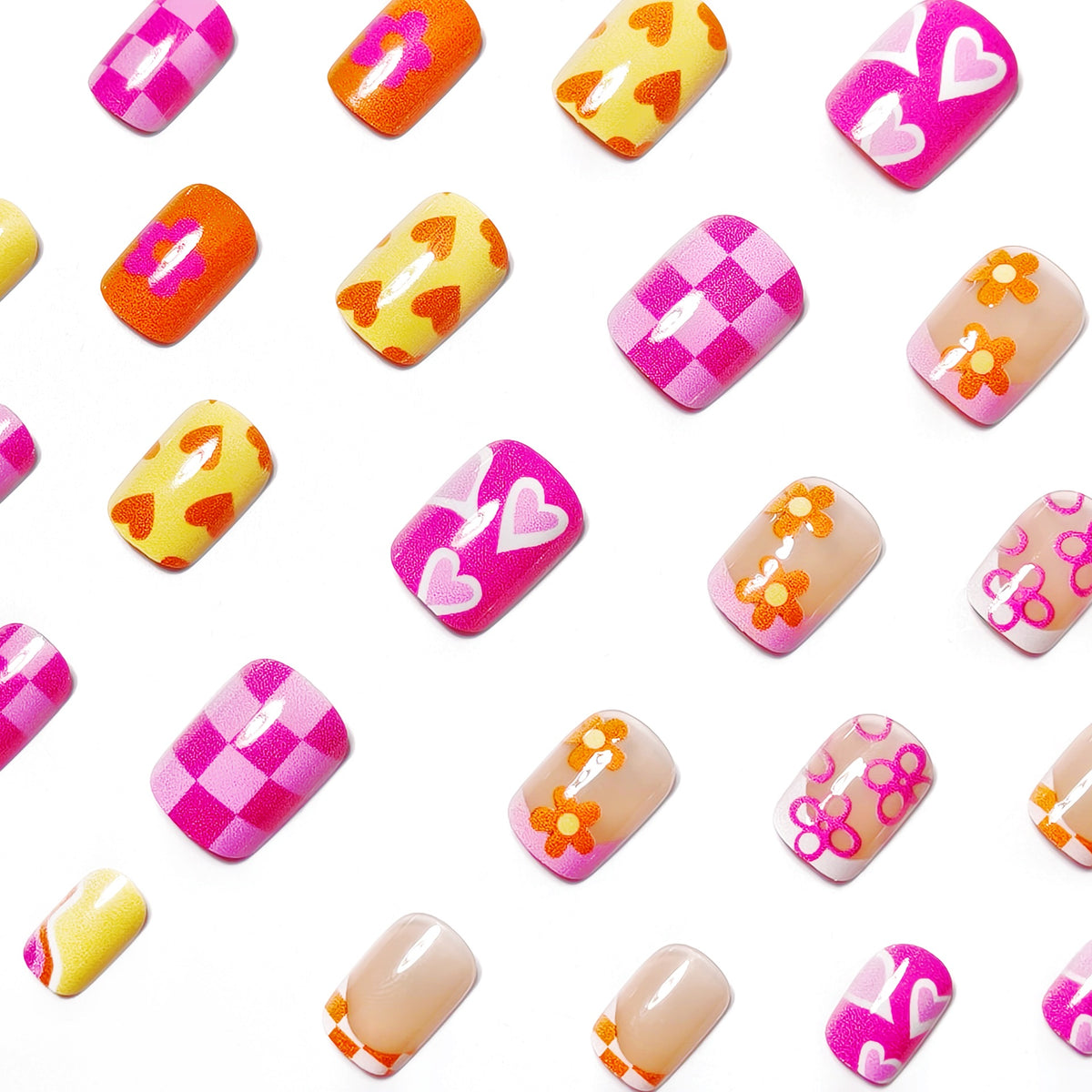 Cute Colorful Summer Little Flower Press-On Nails