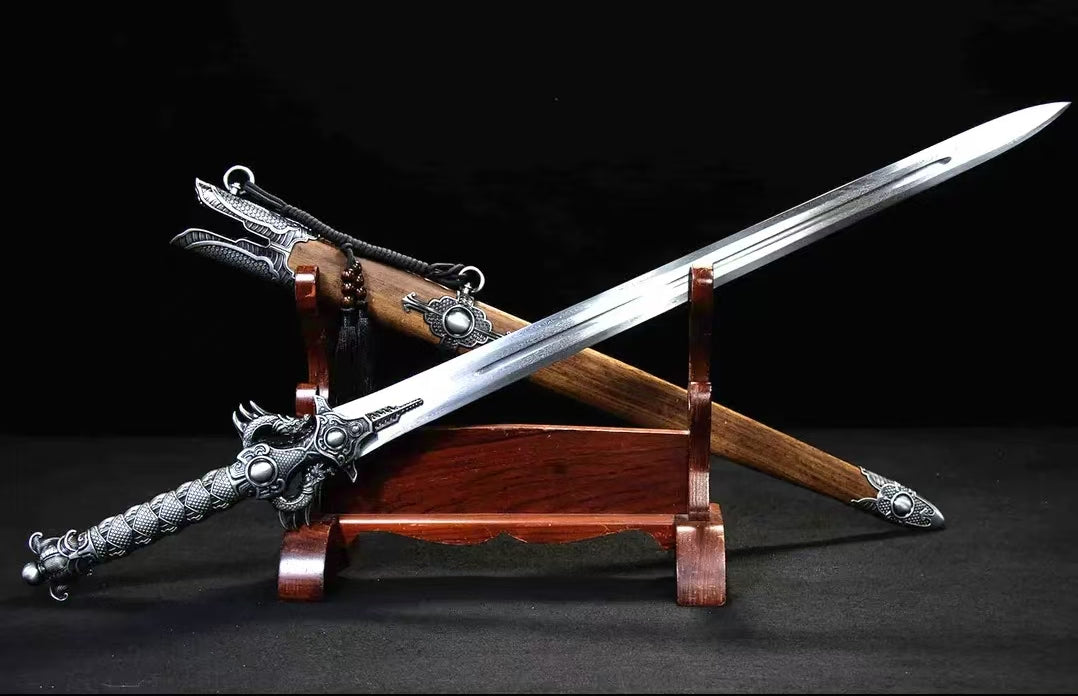 Épée Xiehun Motif unique en une seule pièce Acier collectible à froid Arme non harponnée N