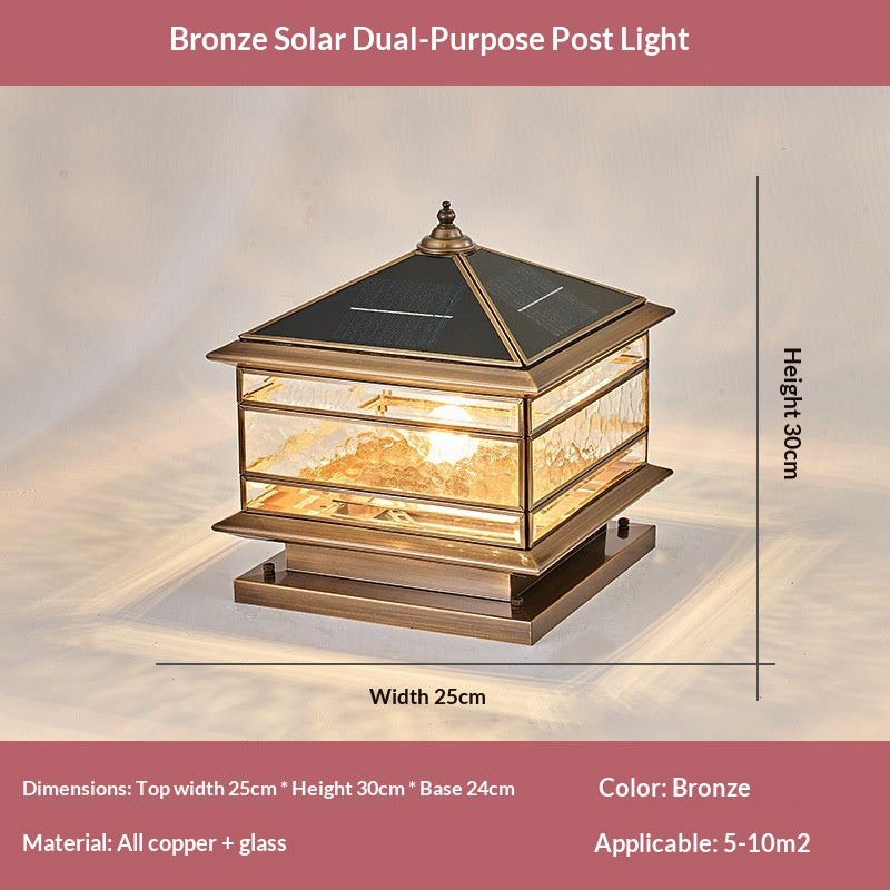 Lampe extérieure étanche à l'énergie solaire avec une base de colonnes