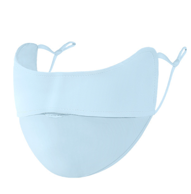 Masque écran solaire en soie glacée-Blue-1