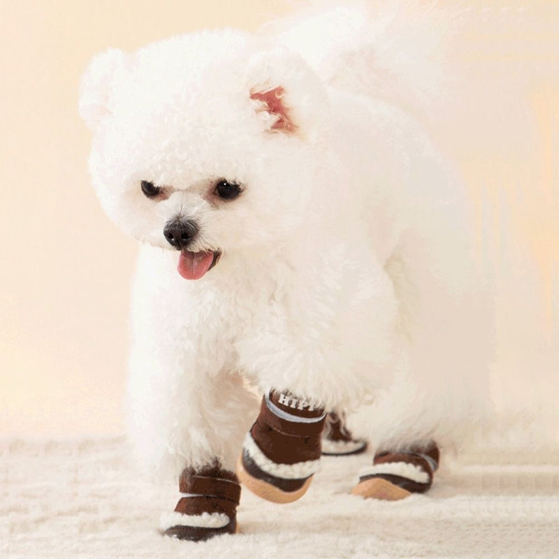 Chaussure de chien d'hiver épais anti-dérapant pluie Bottes de chiots de neige extérieur Paw protecteur de pied