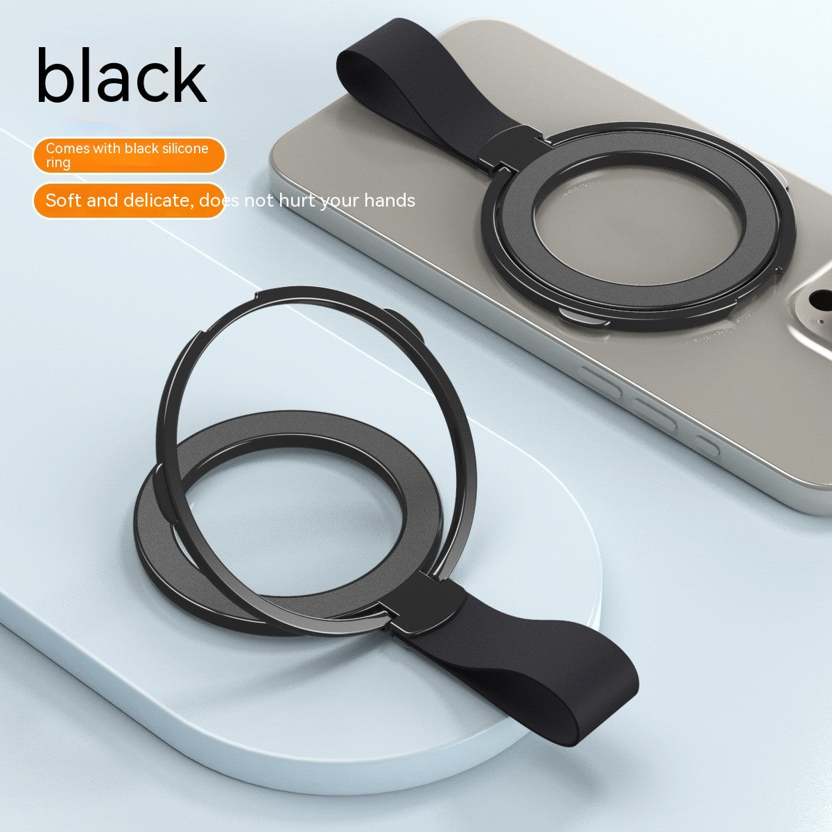 Bracket à anneaux à fixation magnétique Creative Silicone Lanyard Type