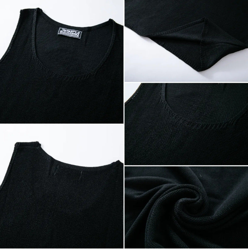 L'été des hommes de couleur solide sans manches sans manches Tank Top
