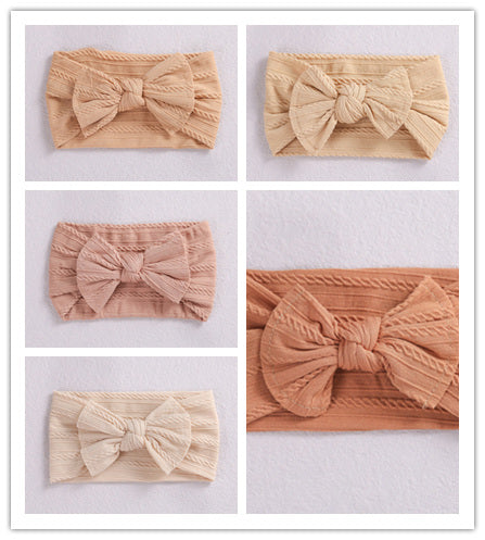 Accessoires pour cheveux bébé Tête élastique Bande passante Edge Nylon Bow Bandeau pour enfants