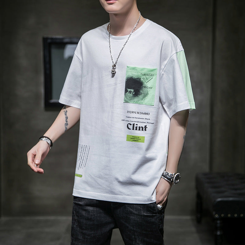 T-shirt en coton imprimé à col rond