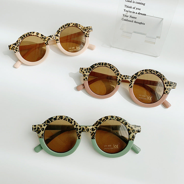 Lunettes de soleil pour enfants Cadre rond Protection solaire et mode d'ombre solaire Tous appariements