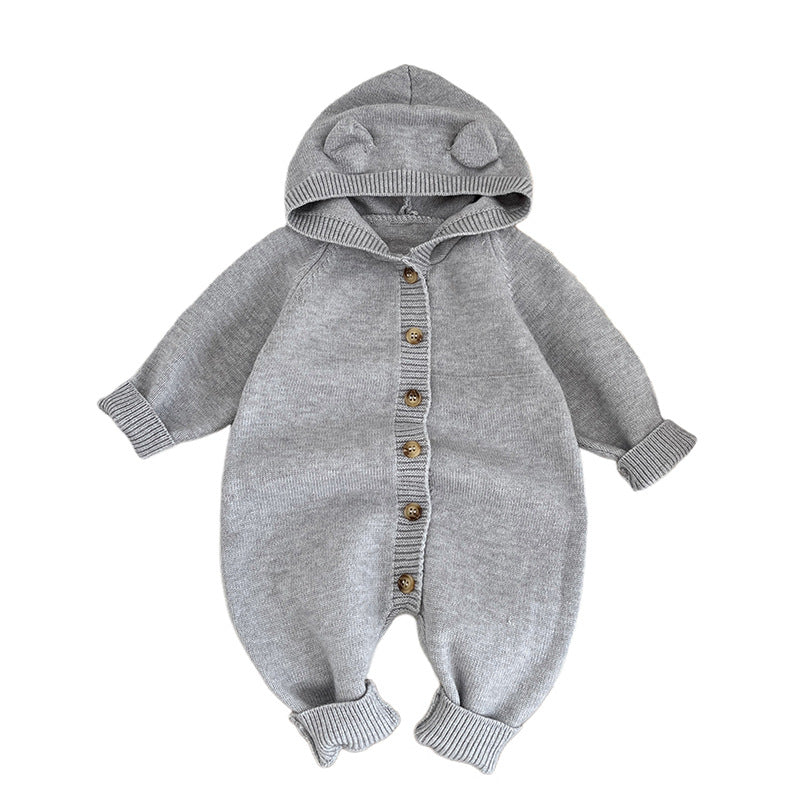 Bébés Bébé printemps et automne tricoté combinaison de saut Corée du Sud