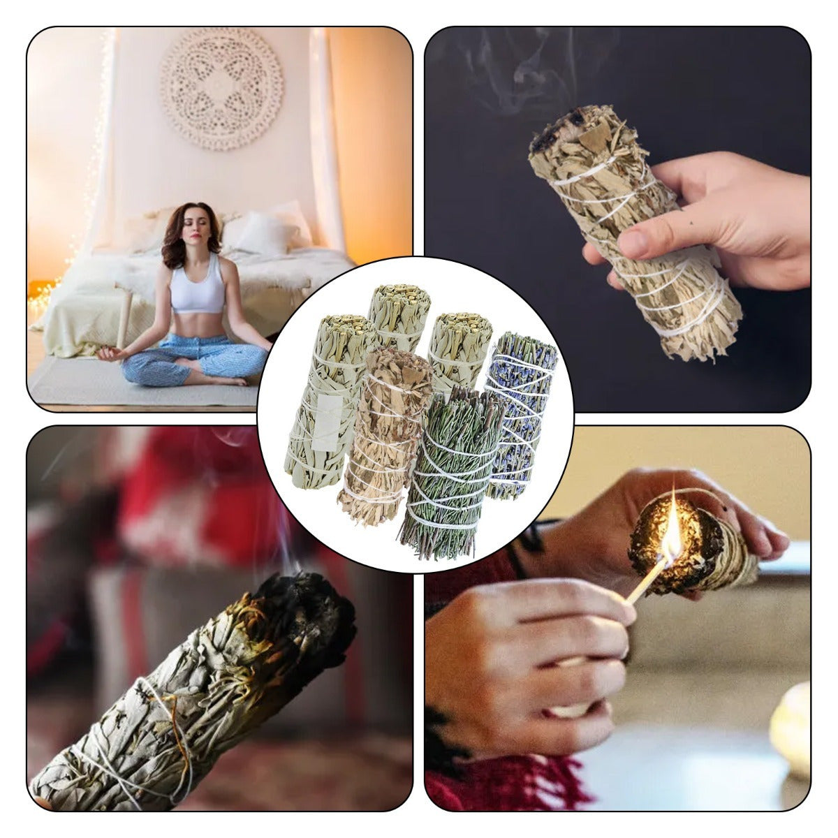 Décorations de fête et accessoires — Sticks encens de 6 paquets de Sage (Mugwort)