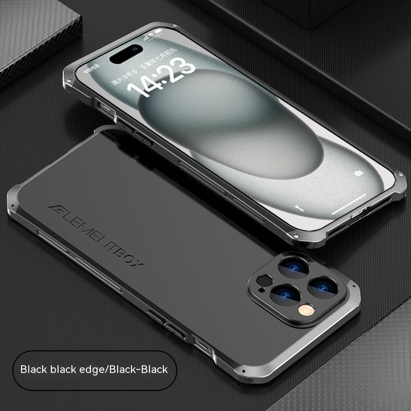 Couvercle de protection pour téléphone portable TPU Cadre métallique Trois sections
