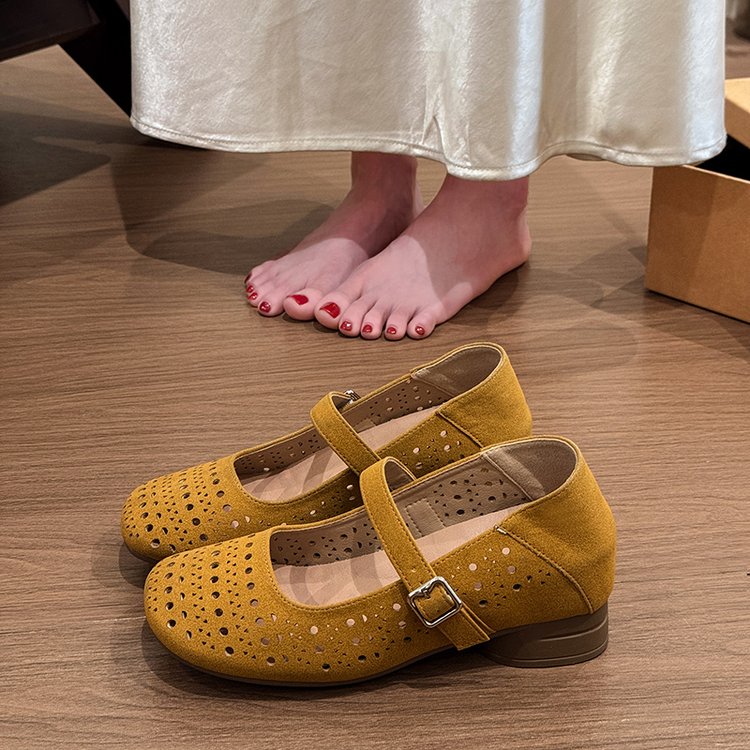 Chaussures Français Hollow Out Intérieur Ajustage Mary Jane pour Femmes