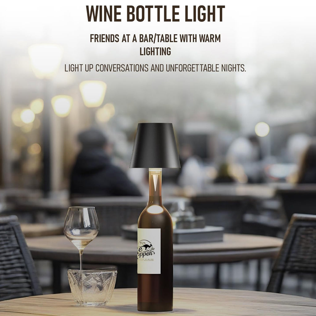 2 Pack LED bouteille de vin lumière touche variable 3 modes de couleur 1200mAh lampe de bouteille rechargeable