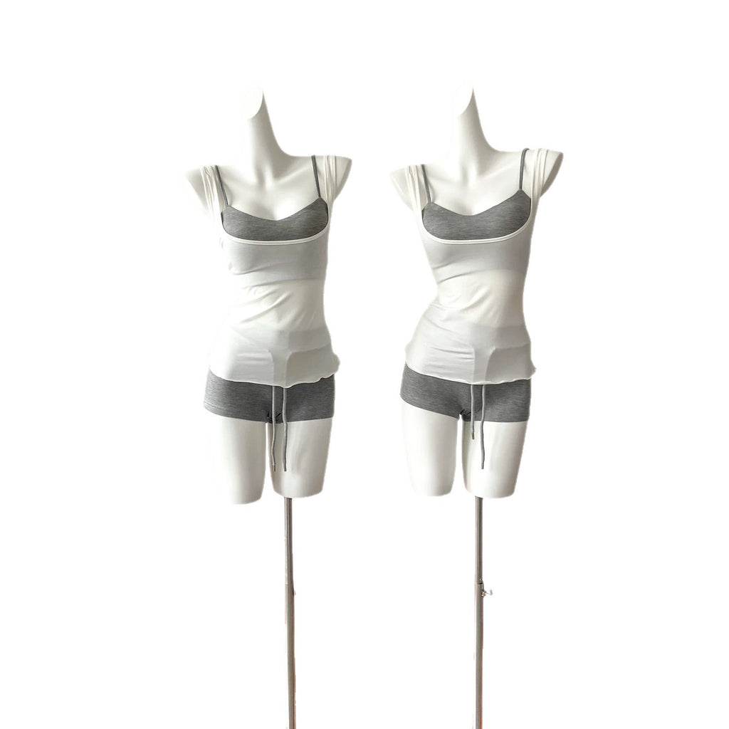 Ensemble de camisoles en deux parties, en couleurs, doux et sexy