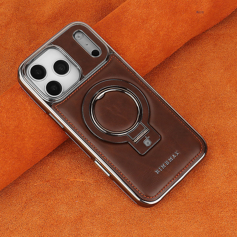 17promax Bracket magnétique résistant à la chute boîtier de téléphone en cuir