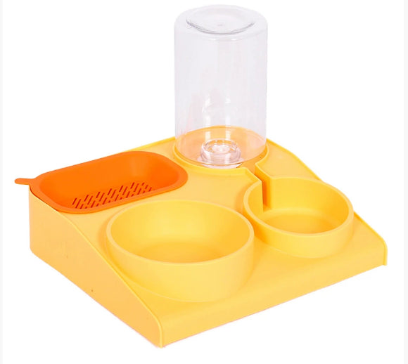 Animal Nourriture d'eau potable-jaune-PP-1 pièce