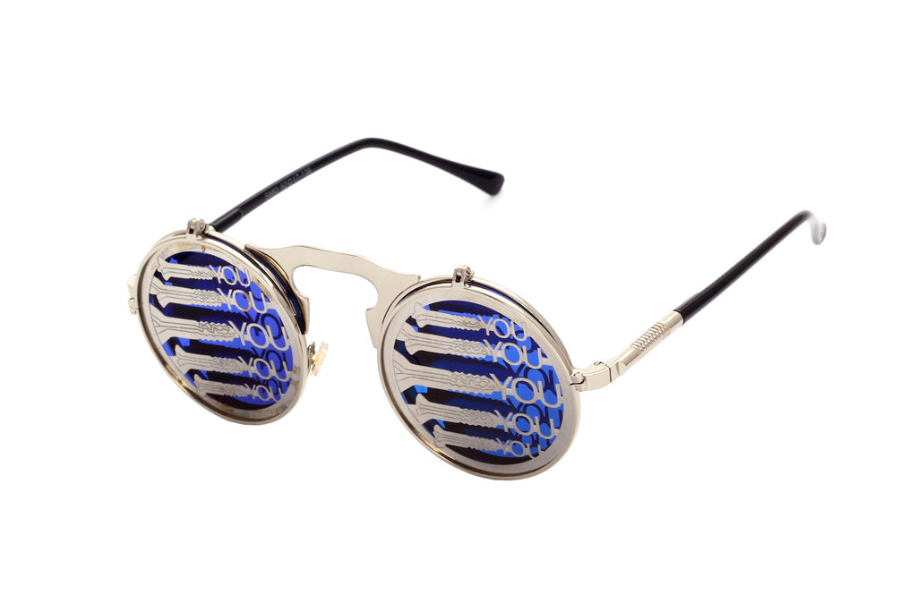 Lunettes de soleil Casual Retro Metal Punk pour hommes