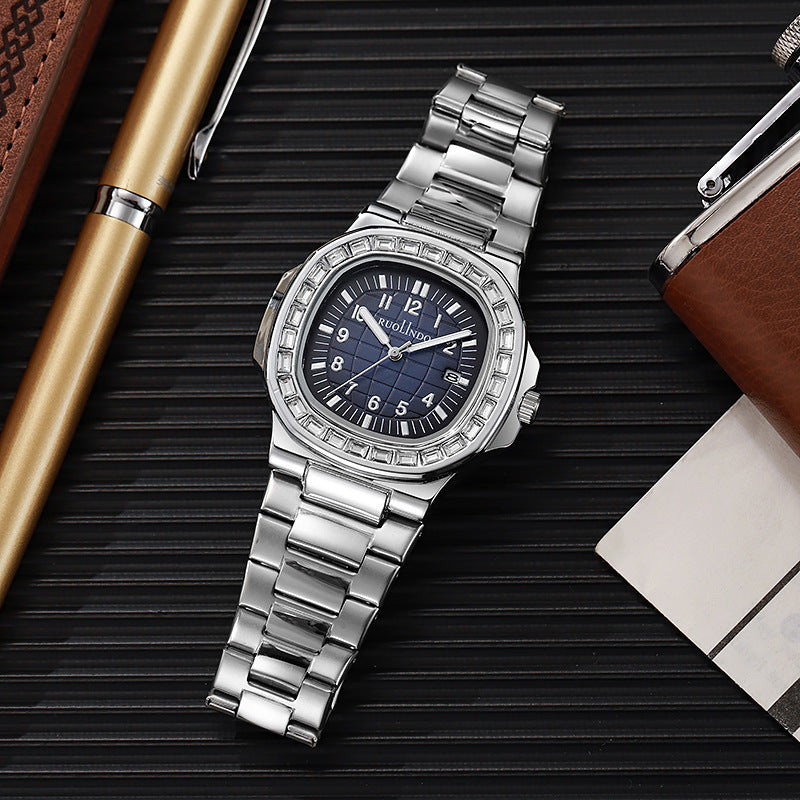 Double calendrier Avancé en acier inoxydable Lumineux hommes montre