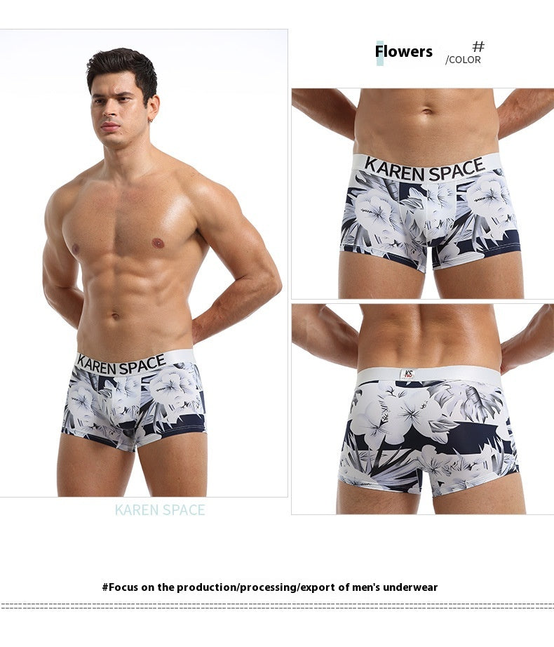Boxers de mode en soie glacée imprimés