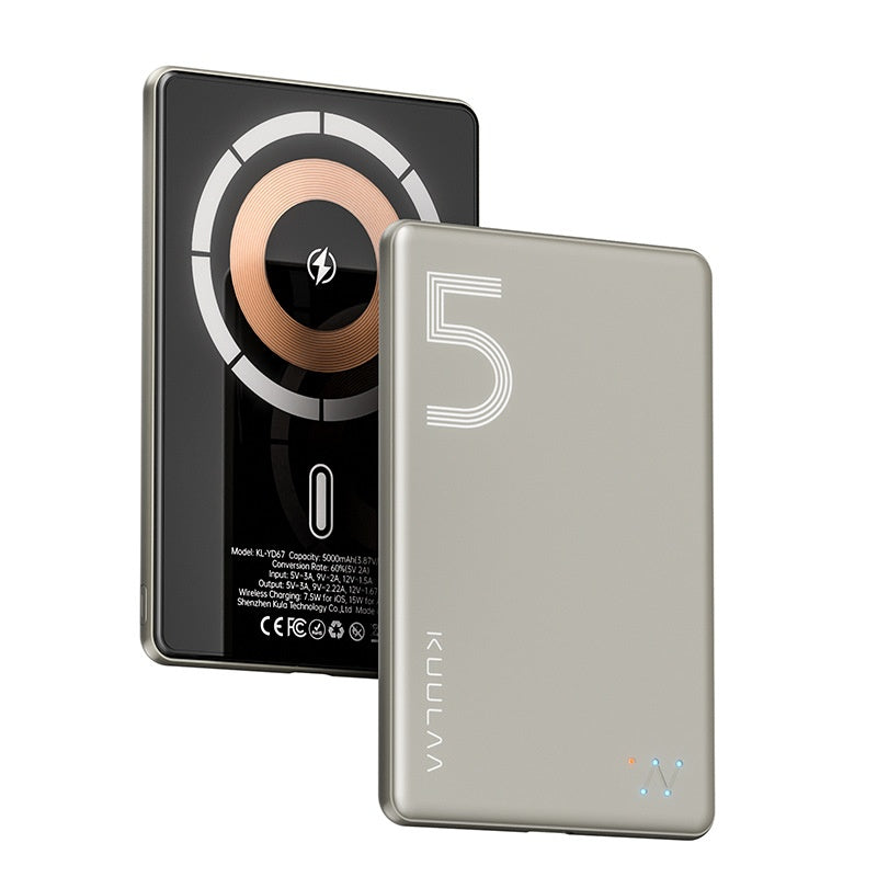 Ultra-Thin 5000mAh Magnetic Wireless Power Bank