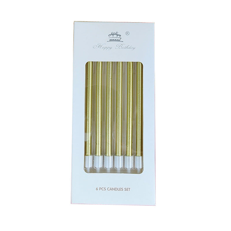 Chandelle à crayon électroplaçante Rod droite Anniversaire Or Champagne Couleur Or Fête de mariage