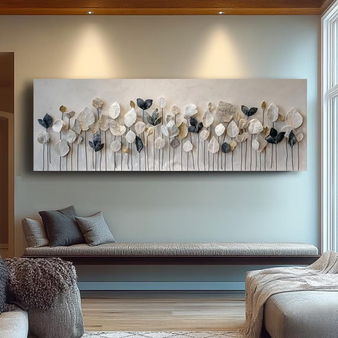 Minimaliste Feuille Panoramique Art Toile Peinture