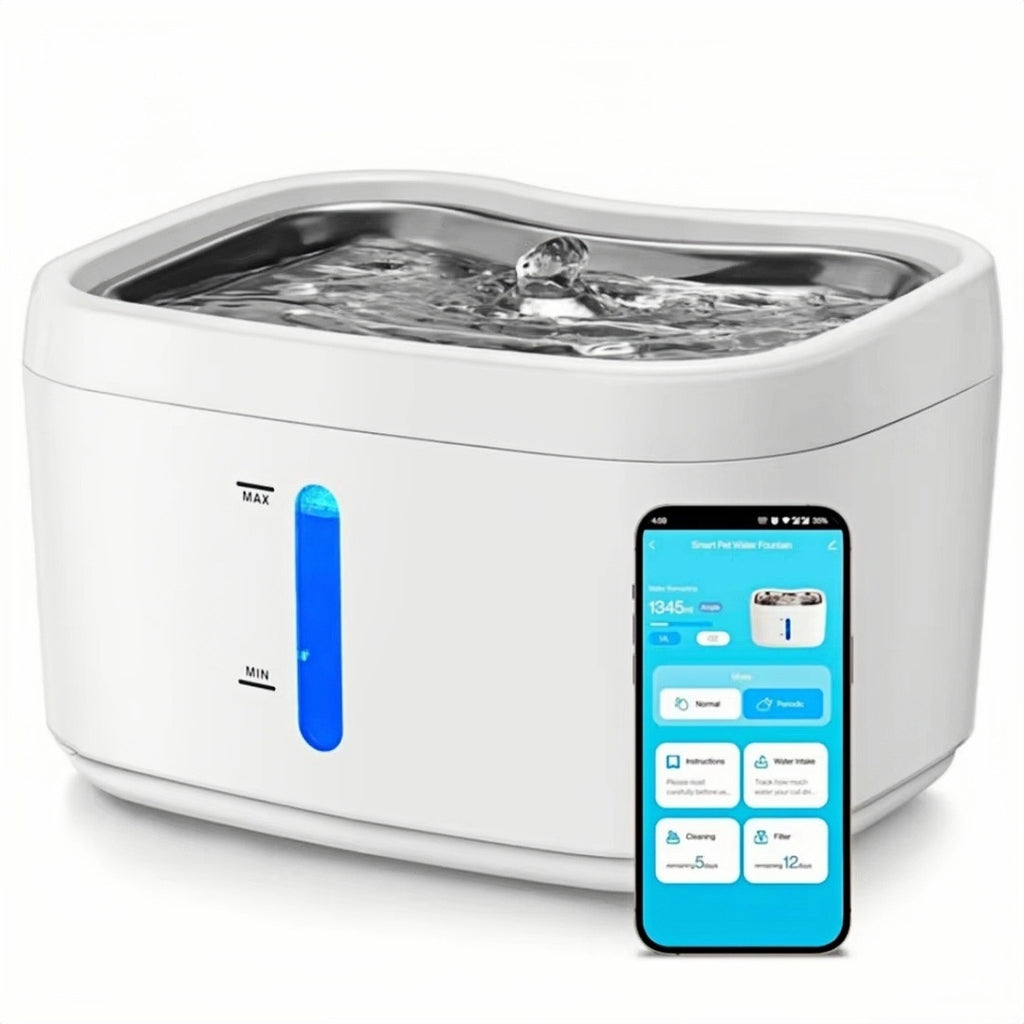 Fontaine d'eau pour chat intelligent avec capteur automatique et alimentation sans fil