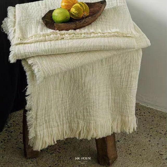 Four-Layer Four-Layer Fil Jacquard Fringed Petite couverture