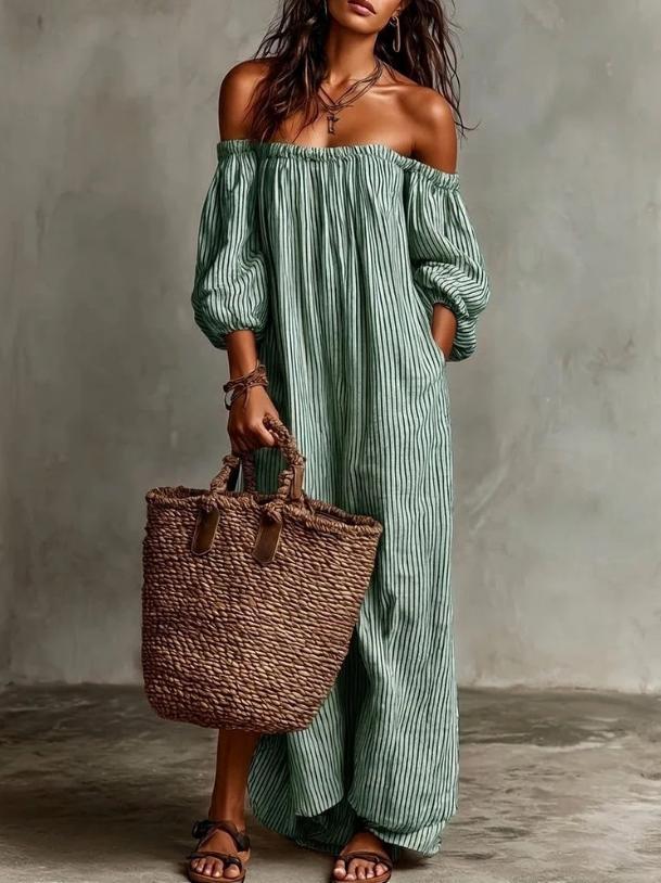 Robe élégante à rayures d'été pour les femmes