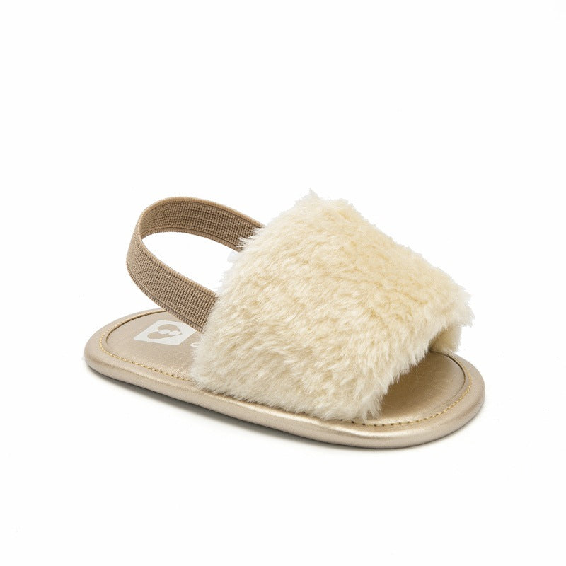 Chaussures casual élastiques en peluche pour filles