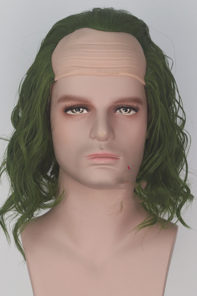 Simulation scalp vert court cheveux bouclés anime