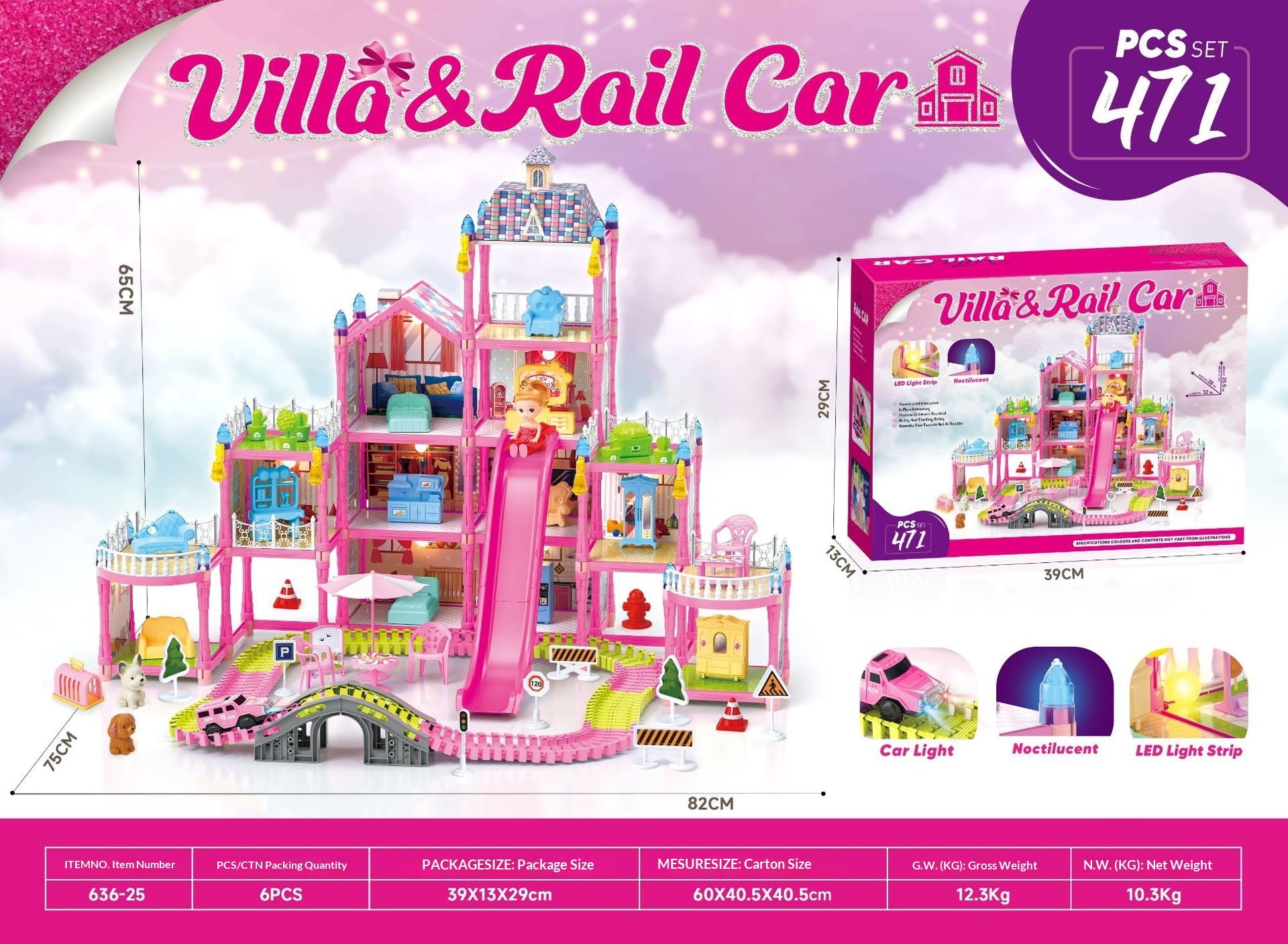 Playhouse Toy Dollhouse pour enfants en plastique