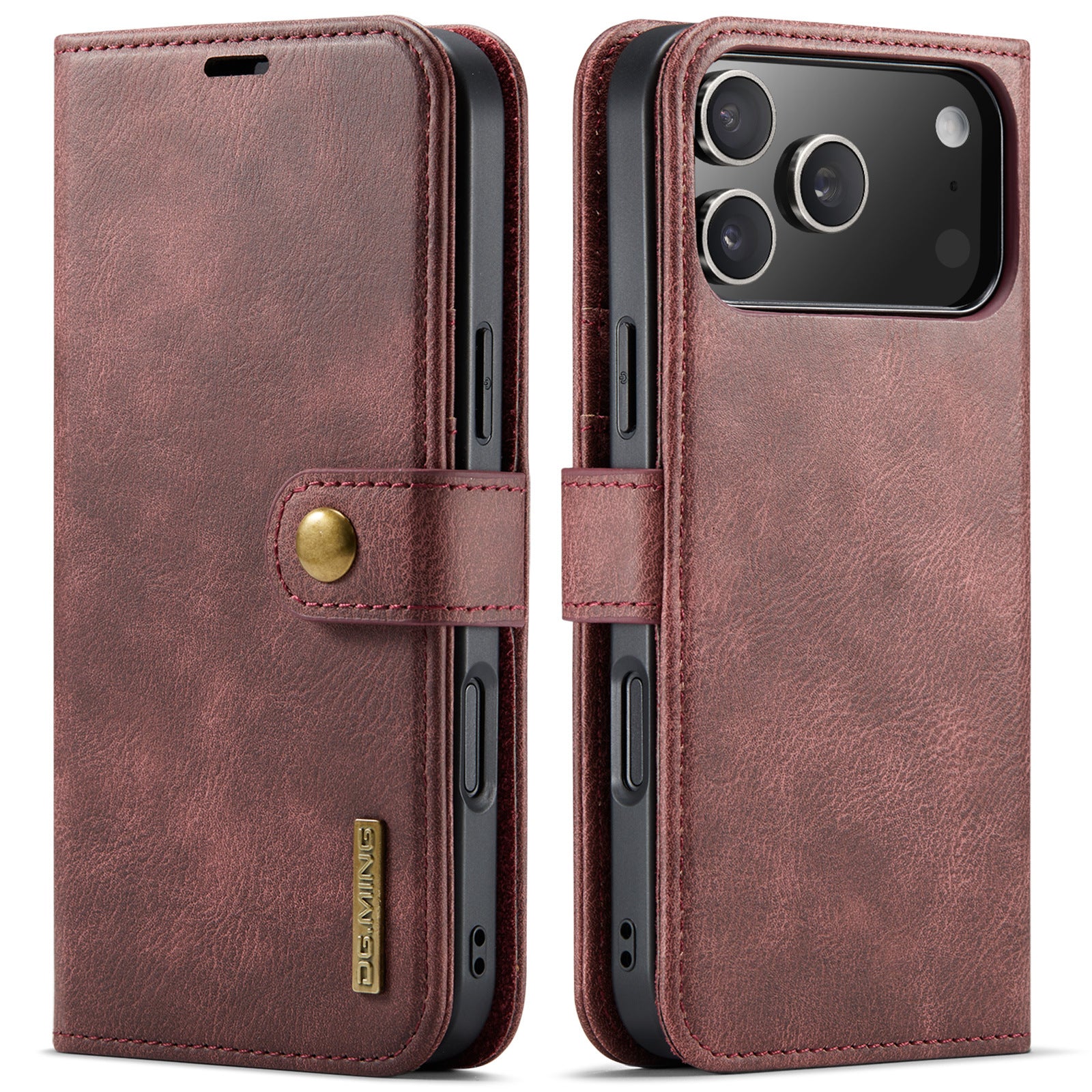 Flip-style carte fente Magnetic-clip Double usage en cuir synthétique cas de téléphone