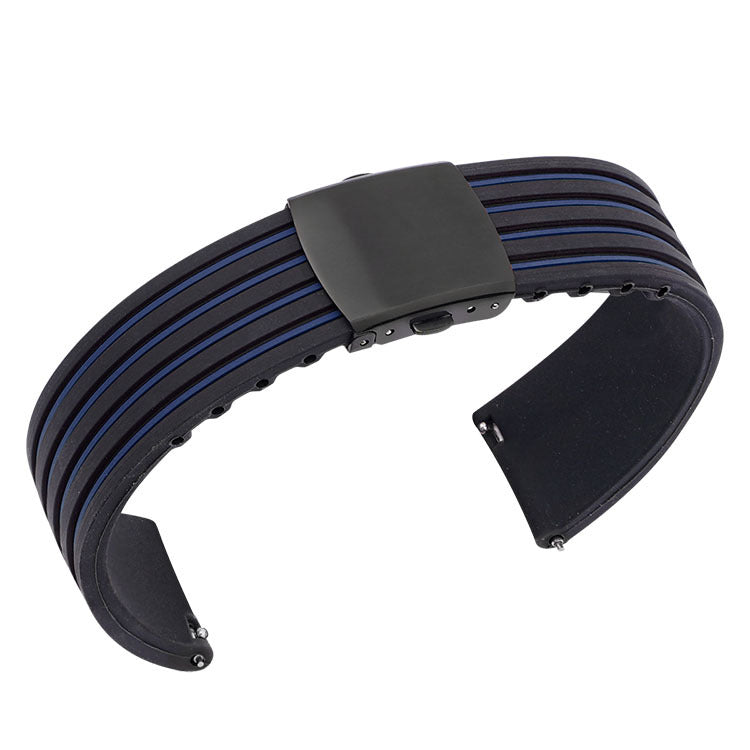 Bracelet en silicone rayé à deux tons d'oreille