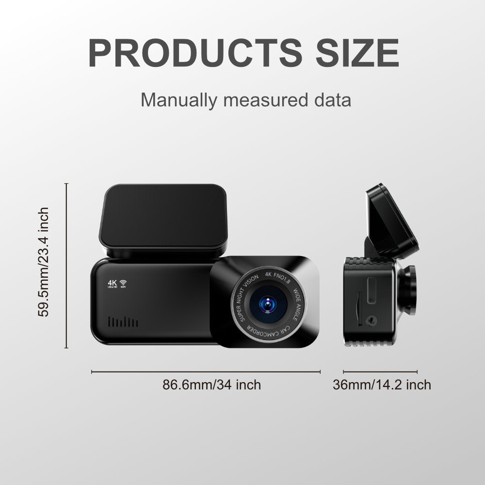 Enregistreur de conduite Night Vision HD 4K 5Gwifi Dash Cam
