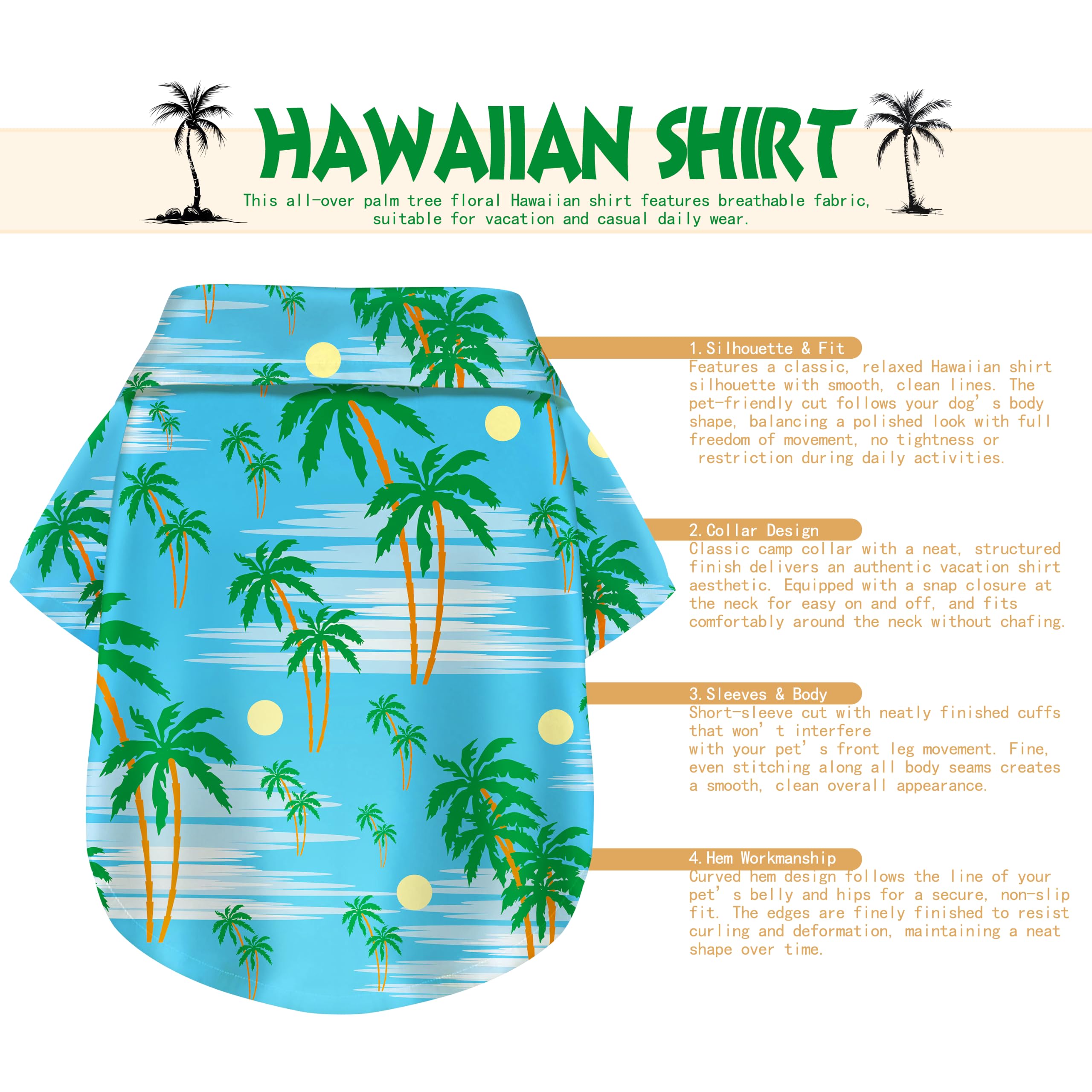 T-shirt de chien de style Hawaii pour chien de coco