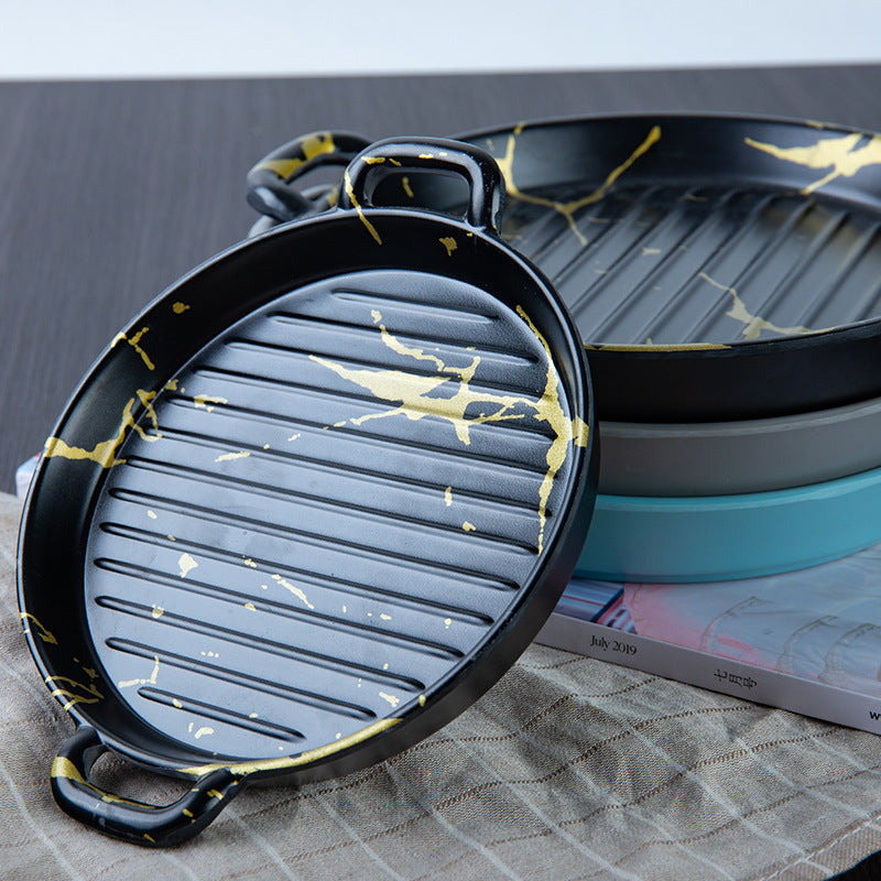 Barbecue créative Melamine Binaural Western Cuisine Assiette