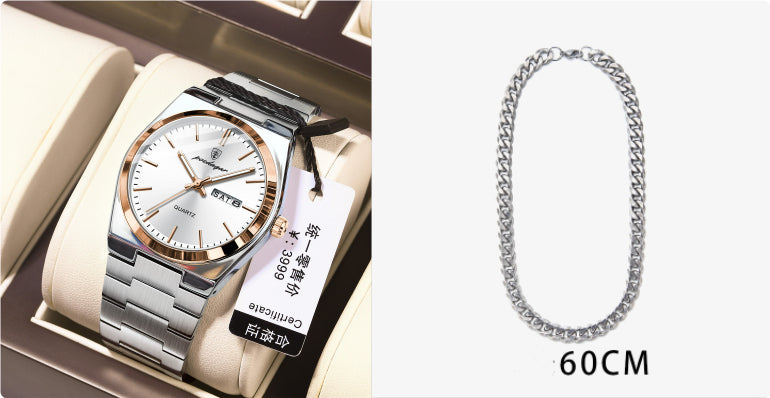 Montre à quartz ultra-mince étanche pour hommes