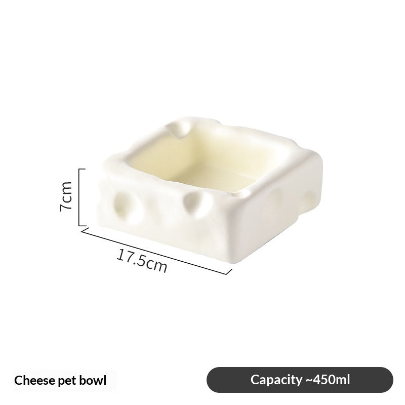 Créative en forme de fromage en céramique Bol mignon Cat Food Dish
