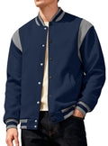Veste de baseball pour hommes de couleur contrastante de printemps