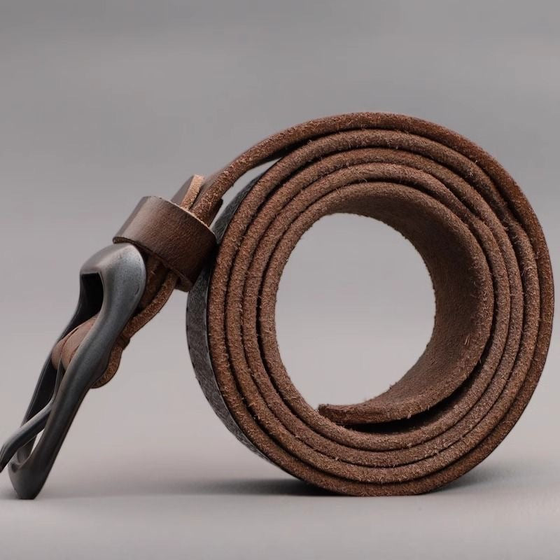 Ceinture en cuir plein grain pour hommes avec boucle d'épingle