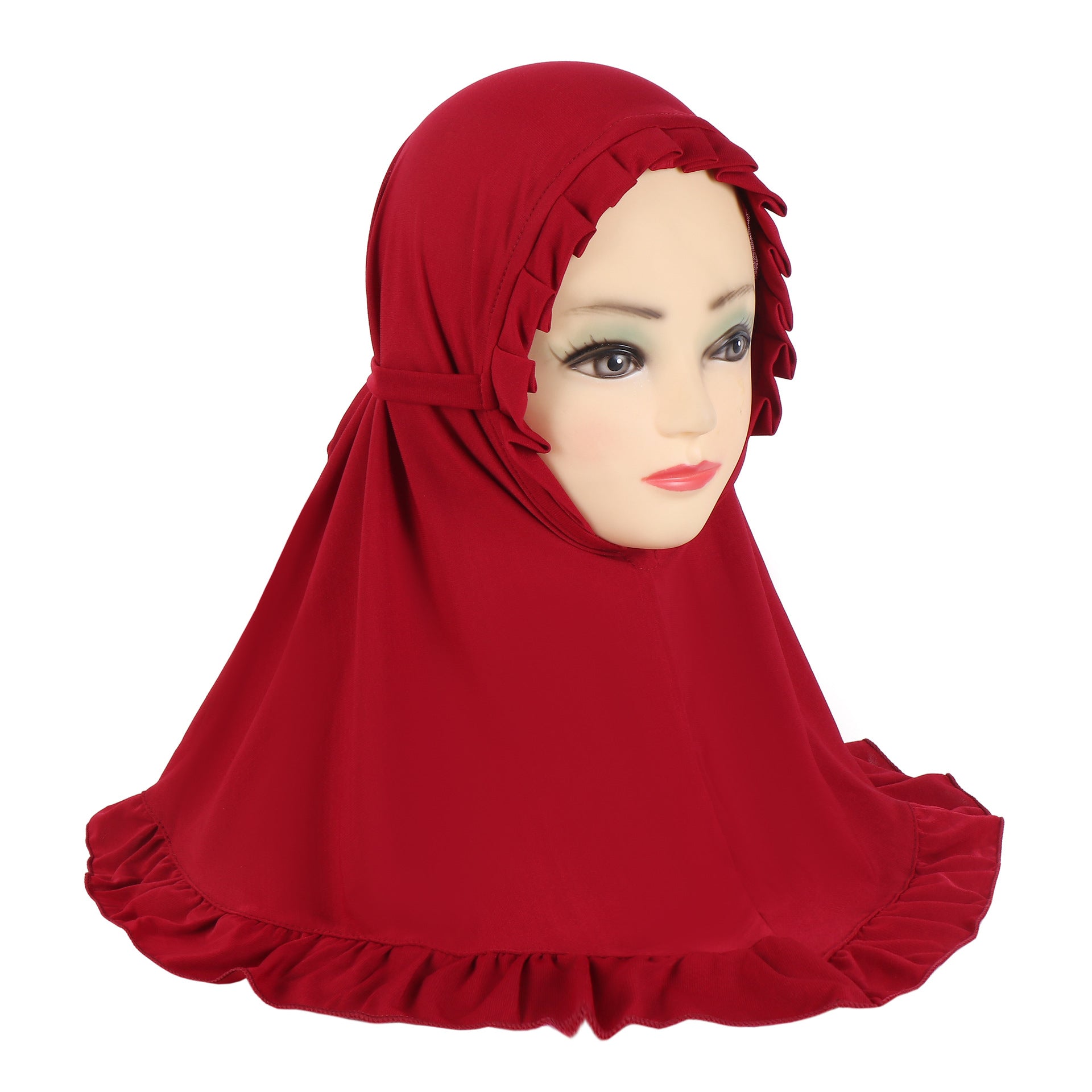 Filles Mode Personnalité Pure Couleur Ruffles Headscarf
