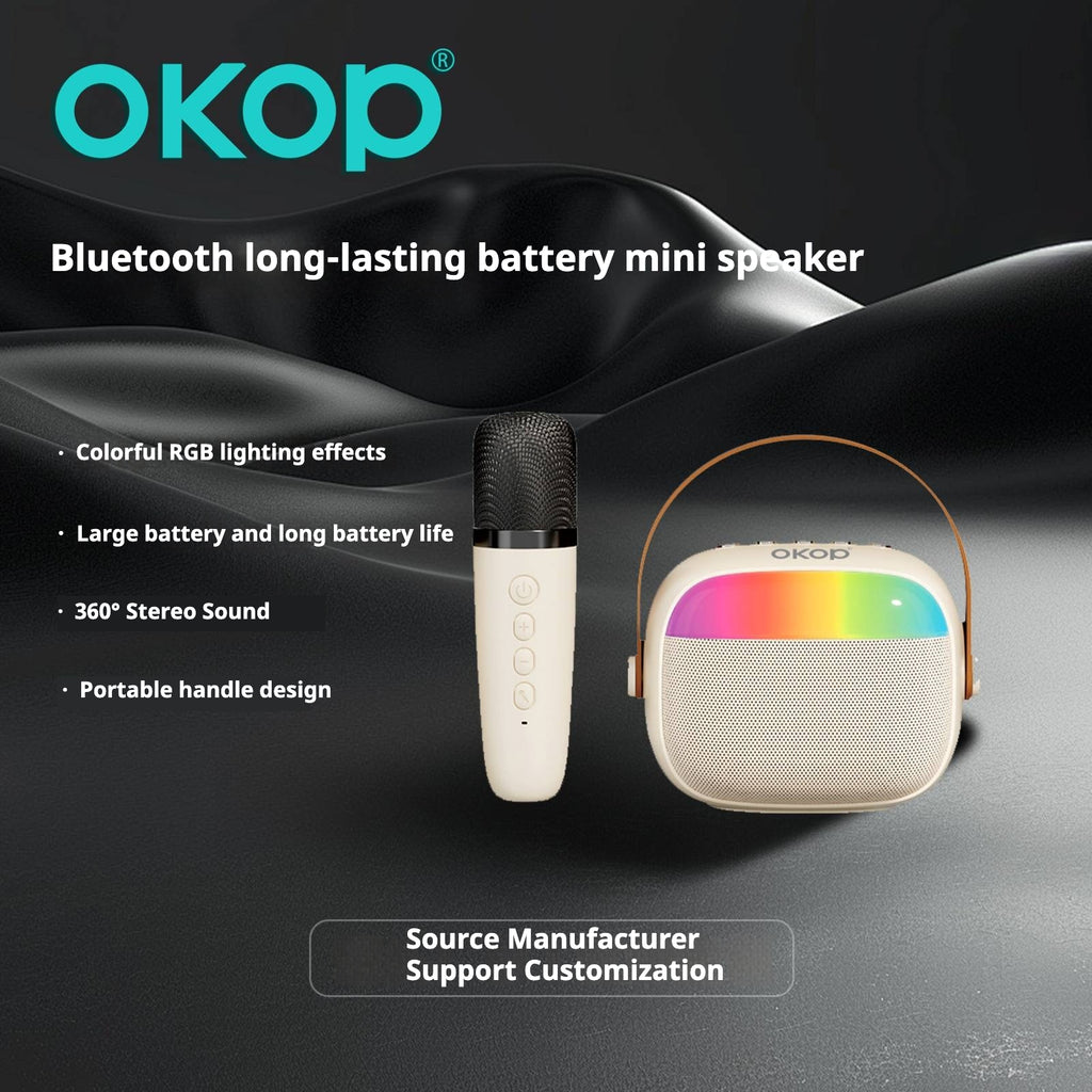 KP-K08 Haut-parleur Bluetooth Karaoke En stock Caractéristiques RGB Éclairage ambiant Longue durée de vie de la batterie