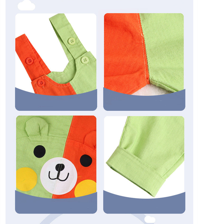 Fashion Couleur Matching bébé Mandarin seul dents Pantalons de canard Mince