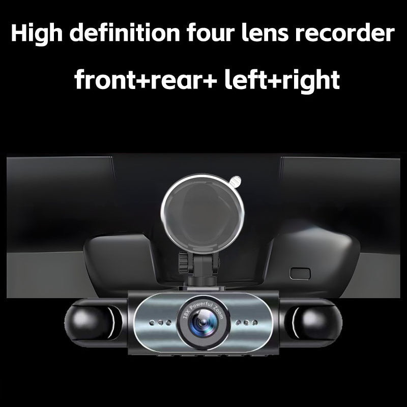Surveillance de quatre lentilles Dash Cam HD avec caméra de vision arrière