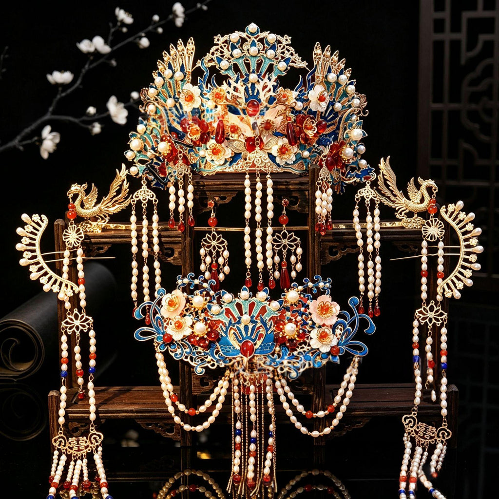 Hanfu mariage coiffure nuptiale mariage cheveux couronne ornement