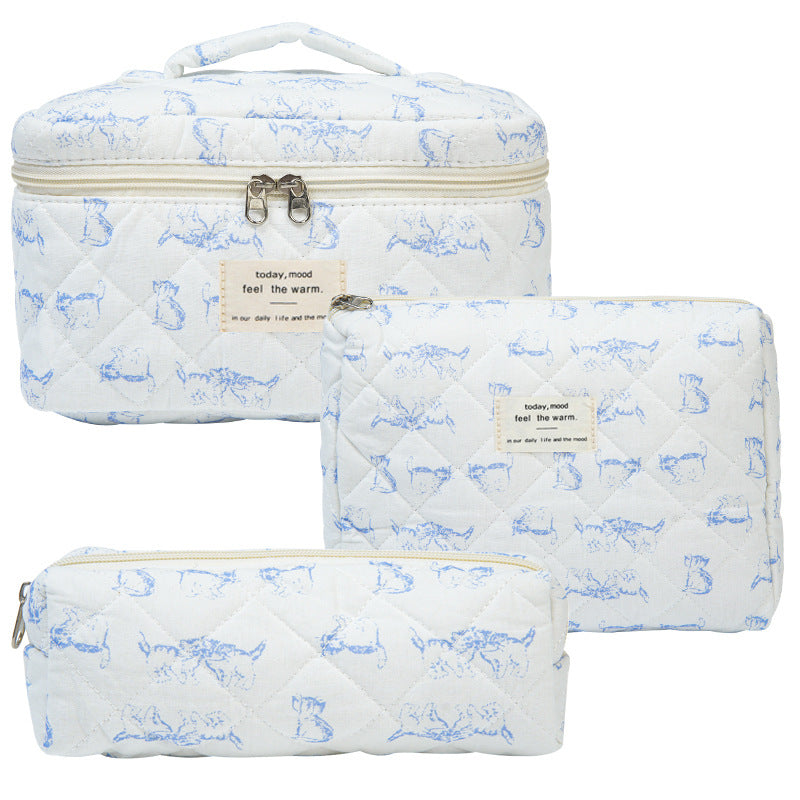 Niche Portable Washbag avec impression florale Instagram Style mignon Design quilté