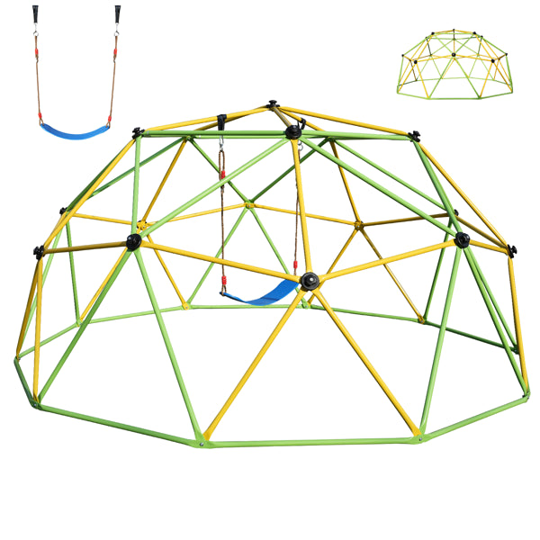 10FT Dôme d'escalade pour les enfants Gym de Jungle appliquer au parc Dôme Climber avec Swing Playground Eq