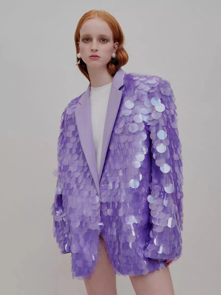 Manteau de mode à paillettes détaché Top High Dinner Party